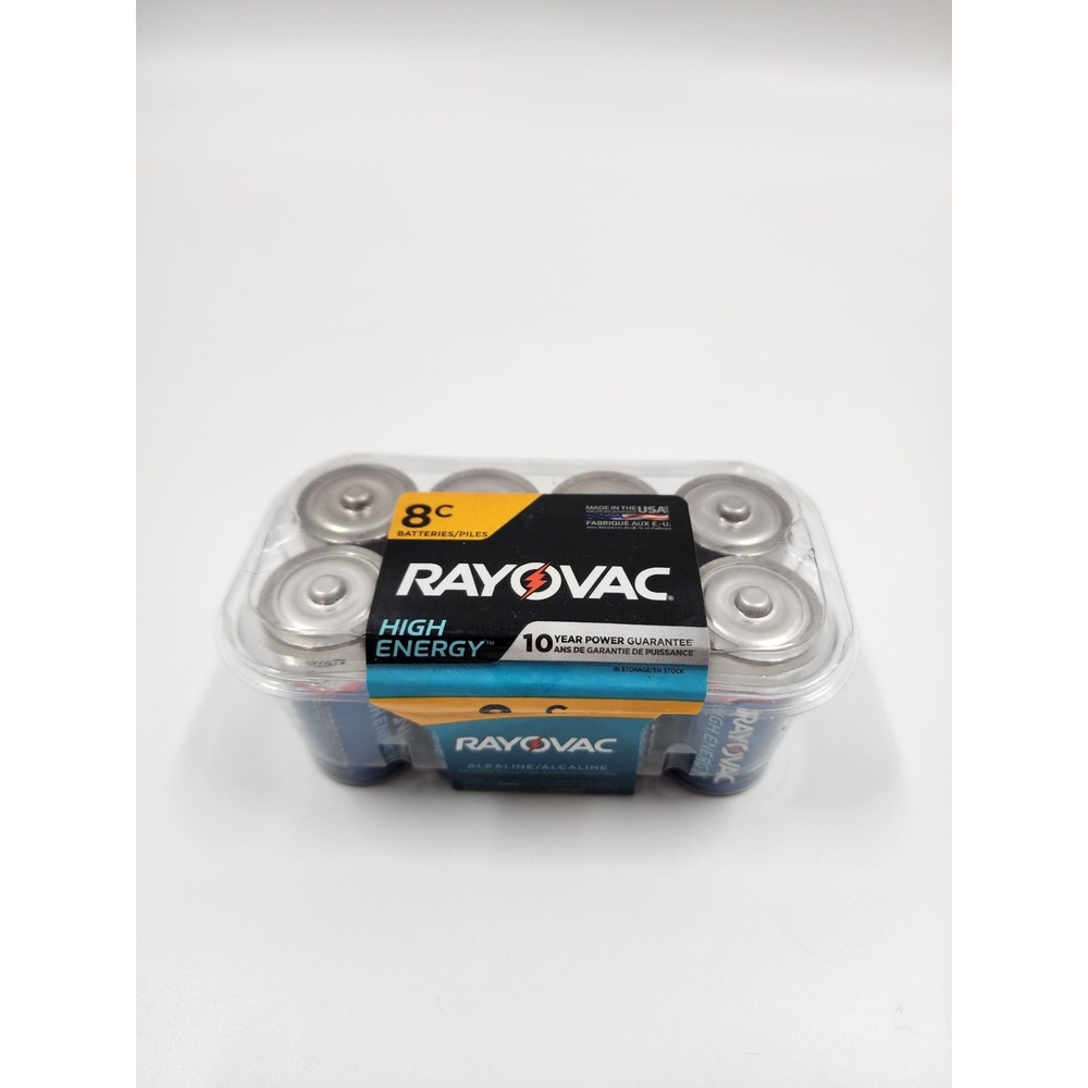 Rayovac High Energy C Alkaline Batteries 8 Pack 1.5V Long Lasting 814-8PP GENK